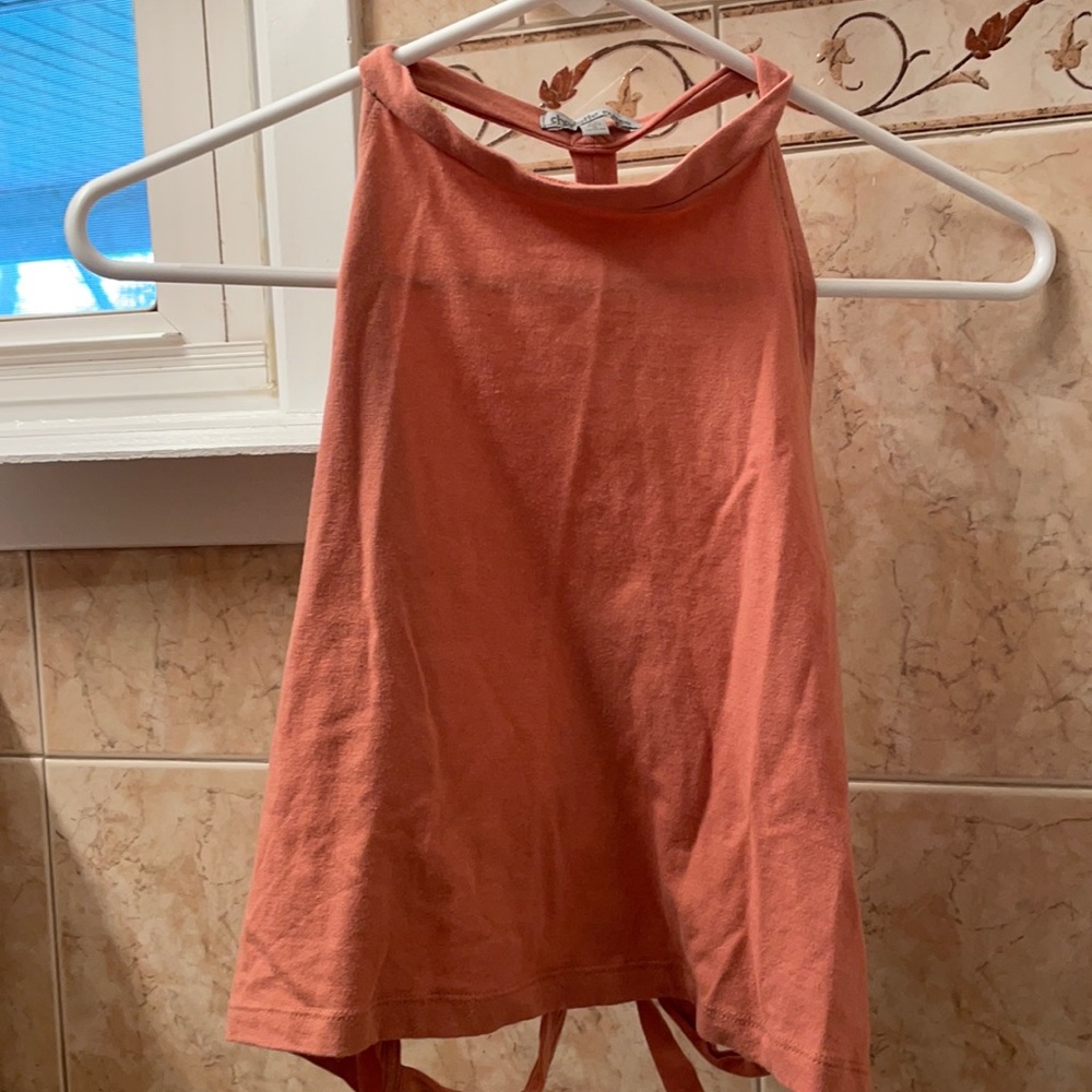 Coral crop top.